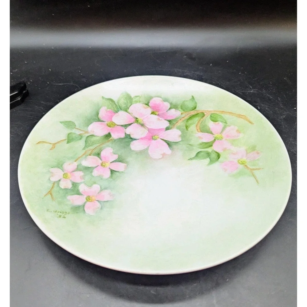 Set/2 Vintage Hand Painted Floral Flower 10